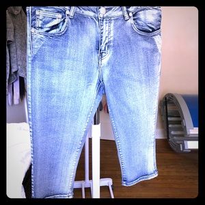 Denim capris pants spandex jeans Sexy tight